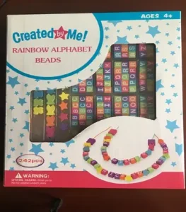 Wooden Rainbow alphabet beads Wholesale
