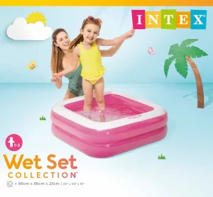 inflatable double square baby swimming pool 2COLOR mix Wholesale (2)