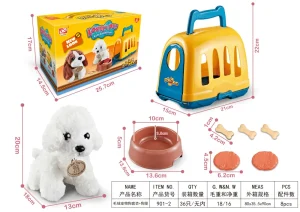 Set di giocattoli per animali domestici in peluche Cuccia per cani Bacinella per cani Gabbia per cani Gabbia per conigli Giocattoli per casa da gioco