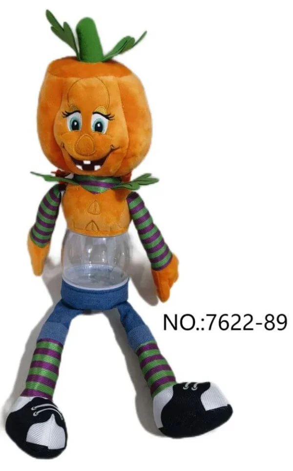 Plush toys - Halloween Pumpkin Head Doll with Transparent Body Wholesale