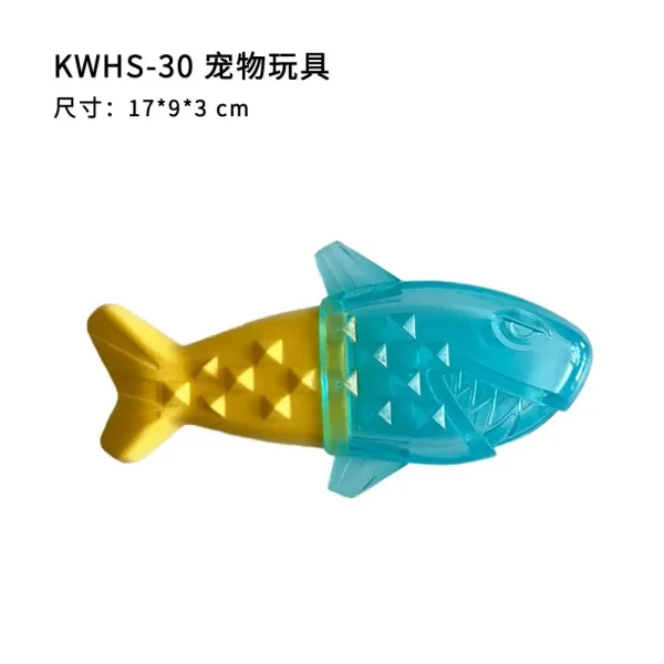 Blue and yellow small fish pet toy Wholesale