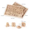 Grossisti di giocattoli in scatola di legno con sussidi didattici da 26 lettere