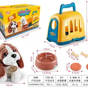 Ornamento da dottore per bambini Set di giocattoli per animali domestici in peluche Cuccia per cani Bacinella per cani Gabbia per cani Gabbia per conigli Giocattoli per casa da gioco
