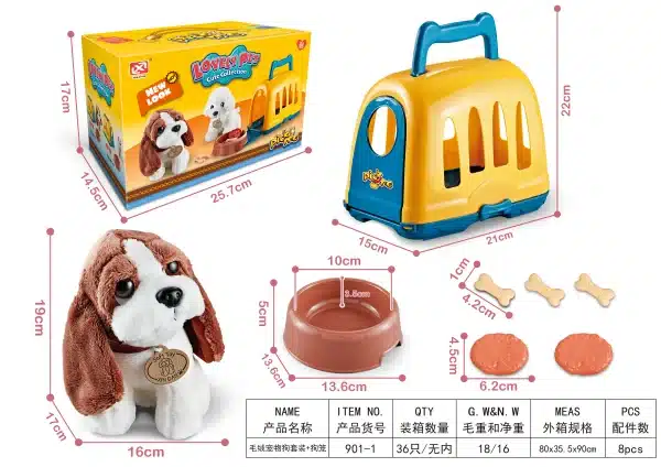 Children's Doctor Ornament Plush Dog Pet Toy Set Dog House Dog Basin Dog Cage Rabbit Cage Play House Toys